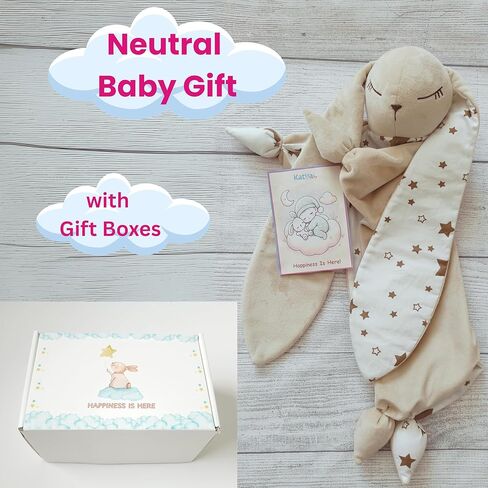 Bunny Lovey Security Blanket – Safe and Soft Toddler, Infant Lovey for Comfort & Cuddles, Newborn Snuggle Toy, Neutral Baby Gift for Boys or Girls. Big Size 16in. in Saudi Arabia
