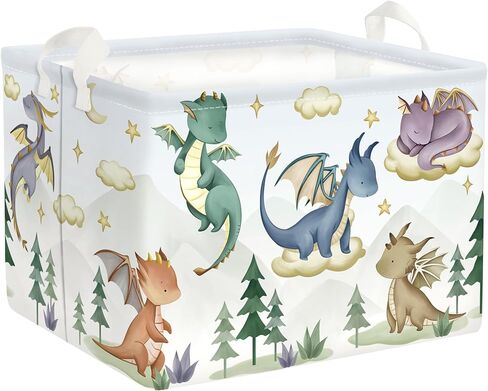 Dinosaur Baby Laundry Laundry Leamper Clospible Storage Storage Storage Basket Boys Girls Girls Gift Toy Bin لغرفة الحضانة ، الكتب السحرية ، 36L in Saudi Arabia