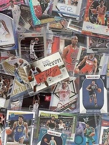 Alleo 100 Official NBA Basketball Cards, Rookies, Stars, Hall of Fame and 1 Authentic Autograph or Jersey Cards in Saudi Arabia