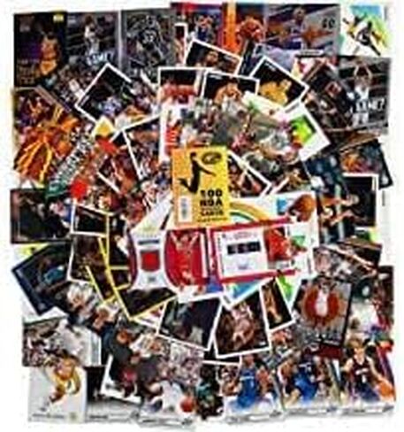 Alleo 100 Official NBA Basketball Cards, Rookies, Stars, Hall of Fame and 1 Authentic Autograph or Jersey Cards in Saudi Arabia