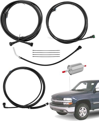 طقم خط الوقود ، متوافق مع 1988-1997 GM شاحنات الغاز ， بما في ذلك Chevy & GMC C1500 C2500 C3500 K1500 K2500 K3500 ، مجموعة الوقود النايلون الكامل ، استبدل# NFR0013 ، GM23B ، FL-GM22B ، FL-GM22B-T ، FLGM2B in Saudi Arabia