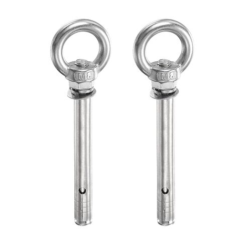 Patikil M8x75mm التوسع رفع Eyebolt، 2 جهاز كمبيوتر شخصى الفولاذ المقاوم للصدأ حلقة رفع توسيع البراغي المسمار الثقيلة العين الداخلية الترباس قفل مع حلقة العين لبناء الجدار الخرساني in Kuwait