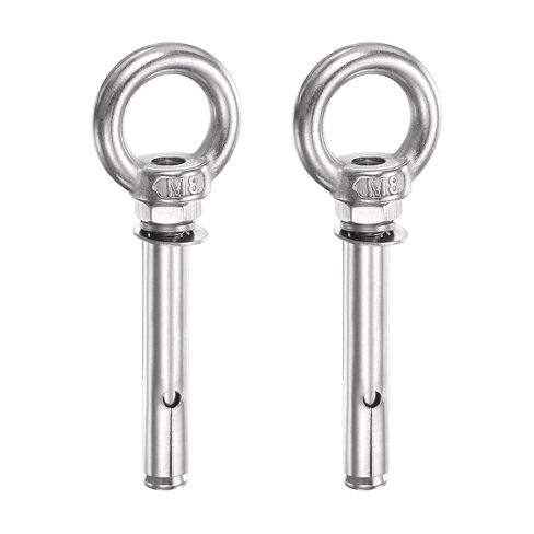 Patikil M8x75mm التوسع رفع Eyebolt، 2 جهاز كمبيوتر شخصى الفولاذ المقاوم للصدأ حلقة رفع توسيع البراغي المسمار الثقيلة العين الداخلية الترباس قفل مع حلقة العين لبناء الجدار الخرساني in Kuwait