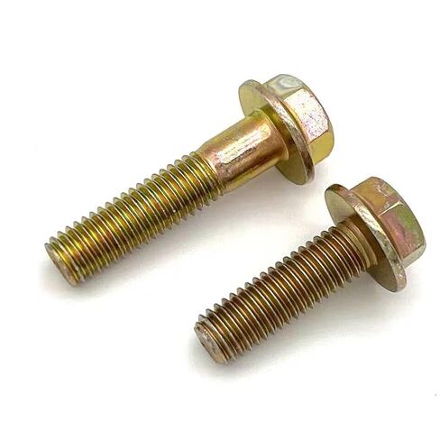 10.9 Grade High-Strength M12-1.25 Hex Flange Fine-Thread Screws, 9 Lengths (25/30/40/50/60/70/80/90/100mm) - 4 Pcs, Color-Zinc Plated, Suitable for Hardware & Car Modification (M12-1.25 * 80mm) in Saudi Arabia
