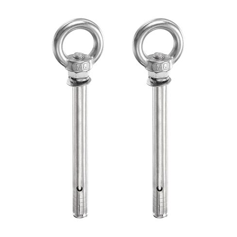 Patikil M8x75mm التوسع رفع Eyebolt، 2 جهاز كمبيوتر شخصى الفولاذ المقاوم للصدأ حلقة رفع توسيع البراغي المسمار الثقيلة العين الداخلية الترباس قفل مع حلقة العين لبناء الجدار الخرساني in Kuwait
