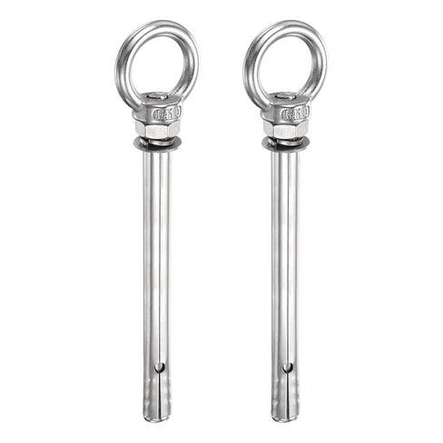 Patikil M8x75mm التوسع رفع Eyebolt، 2 جهاز كمبيوتر شخصى الفولاذ المقاوم للصدأ حلقة رفع توسيع البراغي المسمار الثقيلة العين الداخلية الترباس قفل مع حلقة العين لبناء الجدار الخرساني in Kuwait