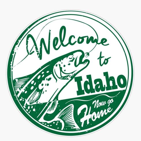 Welcome To Idaho-Trout Sticker Vinyl Decal Bumper Sticker 5" in Saudi Arabia