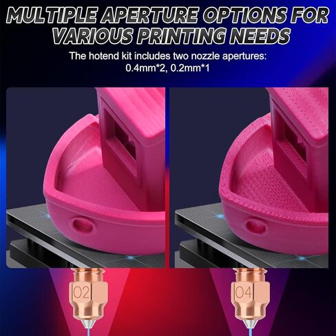 K1C Upgrade Ceramic Heating Block Hotend Kit, 0.2/0.4mm Quick Swap Nozzle Kit, with Silicone Cover, Cleaning Needles and Tools, 3D Printer Hotend 600mm/s High-Speed, Compatible with K1/K1 MAX/K1C in Saudi Arabia