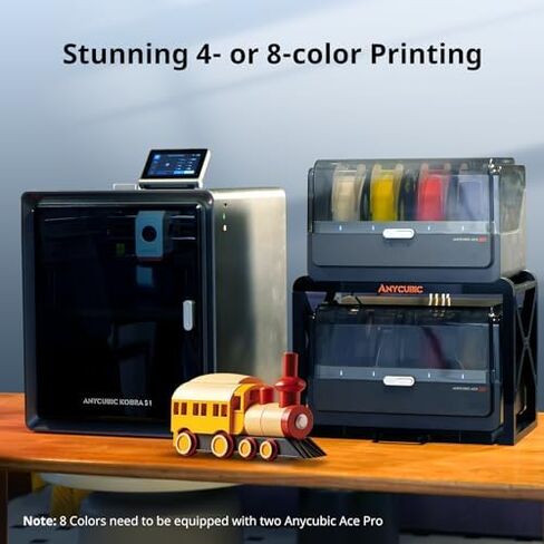 طابعة ANYCUBIC Kobra S1 Combo ثلاثية الأبعاد، التجفيف والطباعة في نفس الوقت، 4 ألوان مذهلة مع Anycubic ACE PRO، طباعة فائقة السرعة 600 مم/ثانية، حجم الطباعة 250 × 250 × 250 مم in Saudi Arabia