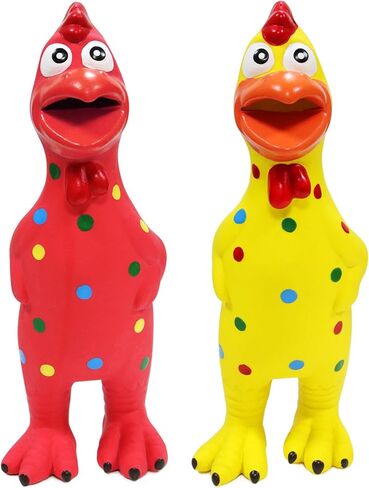 Chicken Dog Toys,Nartural Rubber Grilled Chicken Squeaky Toys, Durable Chew Dog Toys for Small Medium Large Size Dogs, Teething Puppy Dogs (3 Packs) in Saudi Arabia
