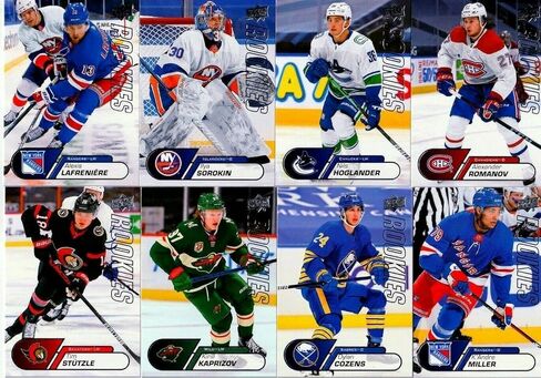 مجموعة بطاقات STAR ROOKIES 2020 2021 Upper Deck NHL Limited Edition Factory مختومة من 25 بطاقة مع Alexis Lafrenière وKirill Kaprizov PLUS آخرين in Saudi Arabia