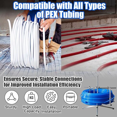 Zonon Heavy Duty PEX Pipe Uncoiler Decoiler لـ 3/8 "إلى 1" Pex Tube الحد الأقصى للحمل يصل إلى 330 رطلًا موزع أنابيب قابل للطي متعدد الوظائف مع حقيبة تخزين للحبل الفولاذي وأنبوب المياه وكابل Uncoiler in Saudi Arabia