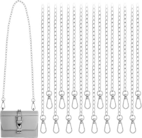 16 Pcs Gold Purse Chain 47" Metal Shoulder Cross Body Bag Strap Replacement with Buckle for DIY Handbags Crossbody Clutch Repair Handmade Craft in Kuwait