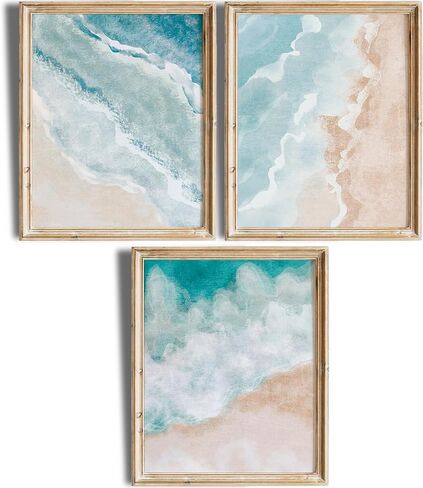 Beach Decor Art Prints (Set of 4) - Unframed - 8x10s | Serene and Inviting Coral-Themed Wall Art Prints | Perfect for Nautical and Ocean-Inspired Home Décor | Bathroom Wall Décor | Apartment Décor in Saudi Arabia