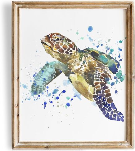 Beach Decor Art Prints (Set of 4) - Unframed - 8x10s | Serene and Inviting Coral-Themed Wall Art Prints | Perfect for Nautical and Ocean-Inspired Home Décor | Bathroom Wall Décor | Apartment Décor in Saudi Arabia