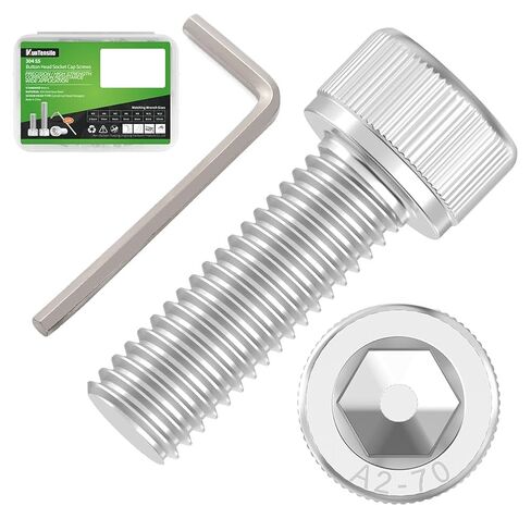 200 قطعة M3x10mm مسامير رأس المقبس السداسية - 304 مسامير آلة مترية من الفولاذ المقاوم للصدأ مع مفتاح ربط سداسي DIN912 in Kuwait