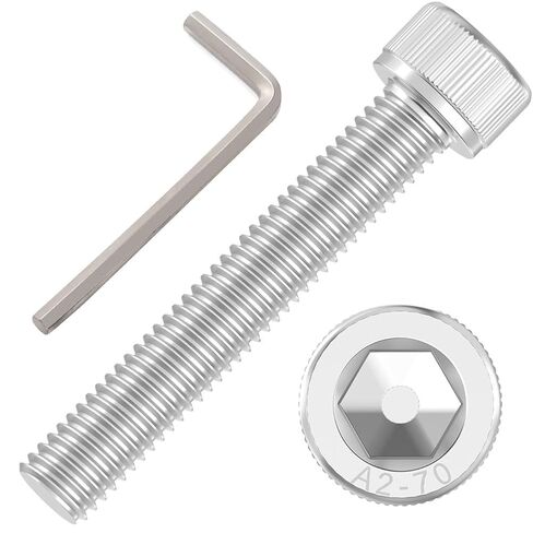200 قطعة M3x10mm مسامير رأس المقبس السداسية - 304 مسامير آلة مترية من الفولاذ المقاوم للصدأ مع مفتاح ربط سداسي DIN912 in Kuwait