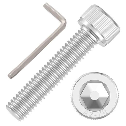 200 قطعة M3x10mm مسامير رأس المقبس السداسية - 304 مسامير آلة مترية من الفولاذ المقاوم للصدأ مع مفتاح ربط سداسي DIN912 in Kuwait