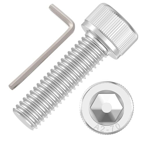 200 قطعة M3x10mm مسامير رأس المقبس السداسية - 304 مسامير آلة مترية من الفولاذ المقاوم للصدأ مع مفتاح ربط سداسي DIN912 in Kuwait