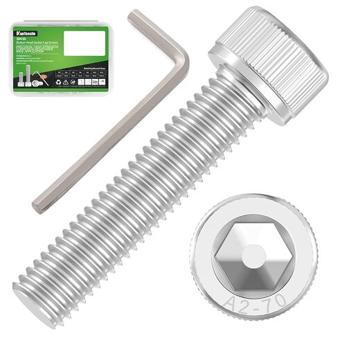 200 قطعة M3x10mm مسامير رأس المقبس السداسية - 304 مسامير آلة مترية من الفولاذ المقاوم للصدأ مع مفتاح ربط سداسي DIN912 in Kuwait