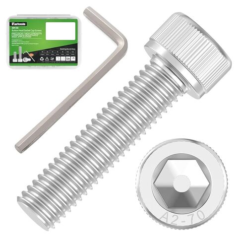 200 قطعة M3x10mm مسامير رأس المقبس السداسية - 304 مسامير آلة مترية من الفولاذ المقاوم للصدأ مع مفتاح ربط سداسي DIN912 in Kuwait