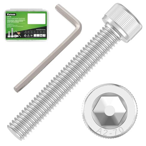 200 قطعة M3x10mm مسامير رأس المقبس السداسية - 304 مسامير آلة مترية من الفولاذ المقاوم للصدأ مع مفتاح ربط سداسي DIN912 in Kuwait