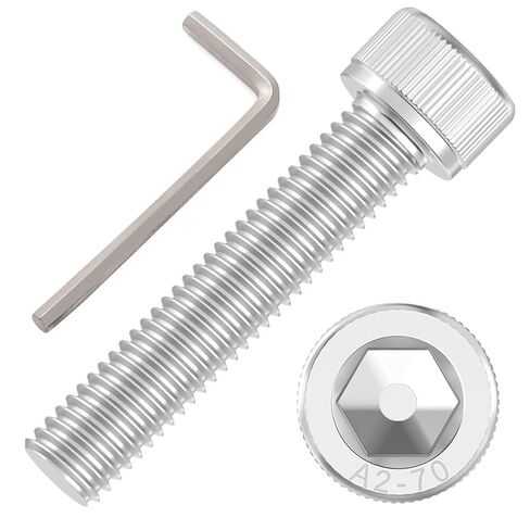 200 قطعة M3x10mm مسامير رأس المقبس السداسية - 304 مسامير آلة مترية من الفولاذ المقاوم للصدأ مع مفتاح ربط سداسي DIN912 in Kuwait