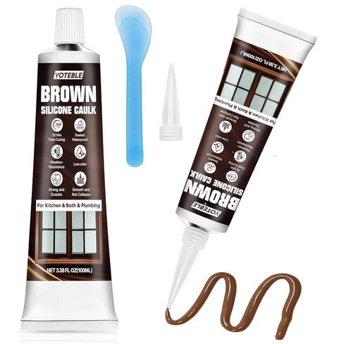 Brown Silicone Caulk, Brown Caulk for Kitchen Bathroom Window Toilet Sink Door Caulking Sealant Stronger Adhesion Shrink & Crack Proof, All Purpose, 100ML in Kuwait