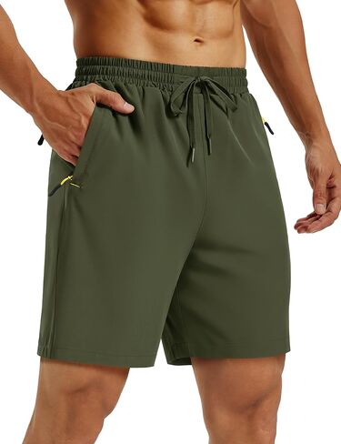 MAGCOMSEN Mens Hiking Shorts 7" Quick Dry Lightweight 3 Zipper Pockets Summer Workout Gym Athletic Running Shorts Men in Saudi Arabia