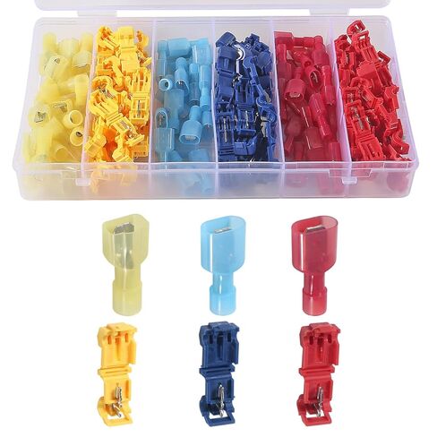 120 Pcs T-Tap Wire Connectors, T-Tap Wire Terminals Self-Stripping Quick Splice Electrical Wire Terminals, Insulated Male Quick Disconnect Spade Terminals Assortment Kit in Saudi Arabia