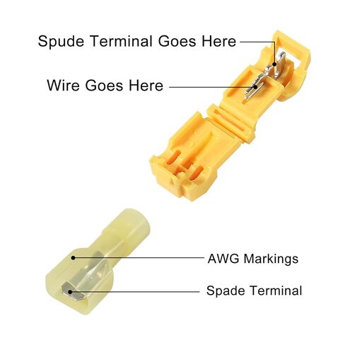 120 Pcs T-Tap Wire Connectors, T-Tap Wire Terminals Self-Stripping Quick Splice Electrical Wire Terminals, Insulated Male Quick Disconnect Spade Terminals Assortment Kit in Saudi Arabia