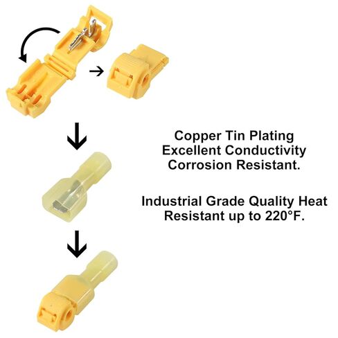120 Pcs T-Tap Wire Connectors, T-Tap Wire Terminals Self-Stripping Quick Splice Electrical Wire Terminals, Insulated Male Quick Disconnect Spade Terminals Assortment Kit in Saudi Arabia