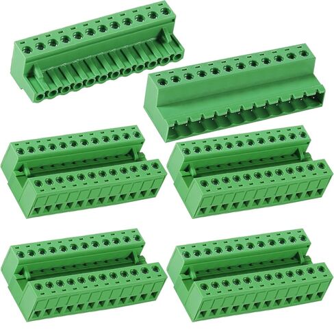 HaoDuoQian 6Pin 5.08mm Pitch DIY PCB Mount Screw، 10 قطع 6 دبابيس موصل كتلة طرفية من نوع Phoenix و10 قطع 6 دبابيس Phoenix Plug (10 أزواج) in Kuwait