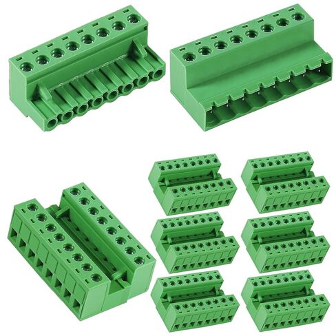 HaoDuoQian 6Pin 5.08mm Pitch DIY PCB Mount Screw، 10 قطع 6 دبابيس موصل كتلة طرفية من نوع Phoenix و10 قطع 6 دبابيس Phoenix Plug (10 أزواج) in Kuwait