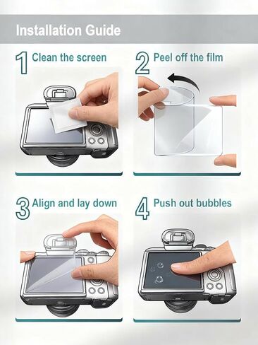 [3Pcs SX730 / SX740 Screen Protector for Canon PowerShot SX730 HS/SX740 HS Camera,Tempered Glass,9H Hardness,Anti-Scratch,Anti-Bubble,Easy Installation in Saudi Arabia