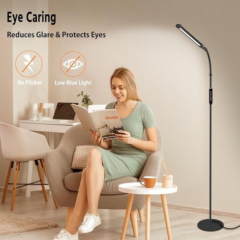 مصباح أرضي LED لتمديدات الرموش الصالون والمنزل سطوع قابلة للشفاء قابلة للتعديل مع ضوء الجري مع العيون مع غرفة المعيشة غرفة نوم ثابتة مصباح الوقوف الحديث in Kuwait