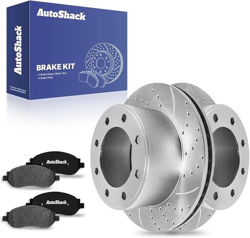 Autoshack Rear Brake Kit Replacement for 2005-2007 Ford F-250 Super Duty F-350 Super Duty 5.4L 6.0L 6.8L V8 4WD RWD Disc Brake Rotors with Ceramic Brake Pads 13.4" (340.0 mm) CBO641431068CF- in Saudi Arabia