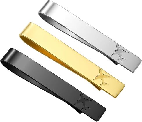 GWD Stainless Steel Tie Clips for Men Classic Colors Tie Bar, Ideal Gift for Father, Husband, Boyfriend, Business, Wedding, Tie clip With Gift Box in Kuwait