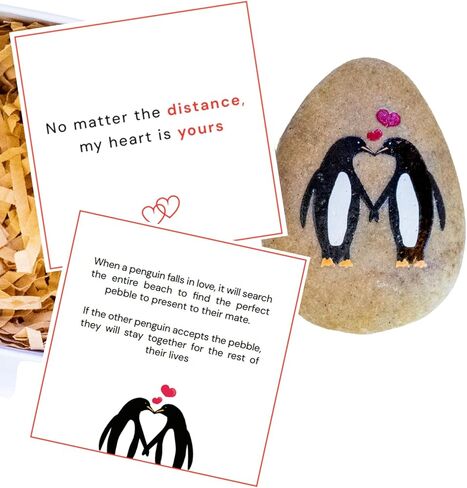 الذكرى السنوية للزفاف ، هدية Penguin Pebble - سنوات لأسفل ، إلى الأبد للذهاب إلى بطاقة "ومربع للذكرى السنوية السعيدة - هدية فريدة للزوج ، الزوجة ، صديقها ، صديقة - 1 العاشرة الخامس عشر من العمر in Kuwait