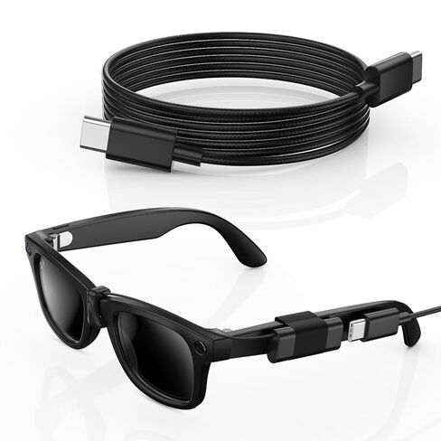 كابل شحن PnTnFly متوافق مع نظارات Ray-Ban Oakley Meta الذكية، كابل USB C محمول متوافق مع Wayfarer وSkyler وHeadliner وHSTN ملحقات شحن النظارات الشمسية in Kuwait