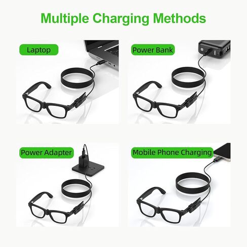 كابل شحن PnTnFly متوافق مع نظارات Ray-Ban Oakley Meta الذكية، كابل USB C محمول متوافق مع Wayfarer وSkyler وHeadliner وHSTN ملحقات شحن النظارات الشمسية in Kuwait