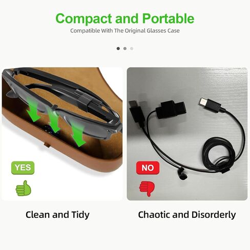 كابل شحن PnTnFly متوافق مع نظارات Ray-Ban Oakley Meta الذكية، كابل USB C محمول متوافق مع Wayfarer وSkyler وHeadliner وHSTN ملحقات شحن النظارات الشمسية in Kuwait