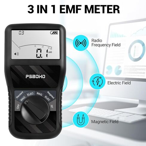 مقياس PSB0H0 EMF، كاشف الإشعاع الكهرومغناطيسي متعدد المجالات 3 في 1 لـ EF RF MF، مقياس كاشف EMF، لأجهزة قياس EMF للمنزل والمكتب، وكاشفات الأشباح، واختبار كاشف EMF in Saudi Arabia