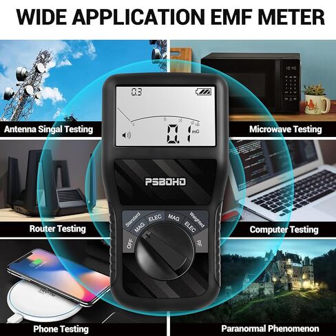 مقياس PSB0H0 EMF، كاشف الإشعاع الكهرومغناطيسي متعدد المجالات 3 في 1 لـ EF RF MF، مقياس كاشف EMF، لأجهزة قياس EMF للمنزل والمكتب، وكاشفات الأشباح، واختبار كاشف EMF in Saudi Arabia