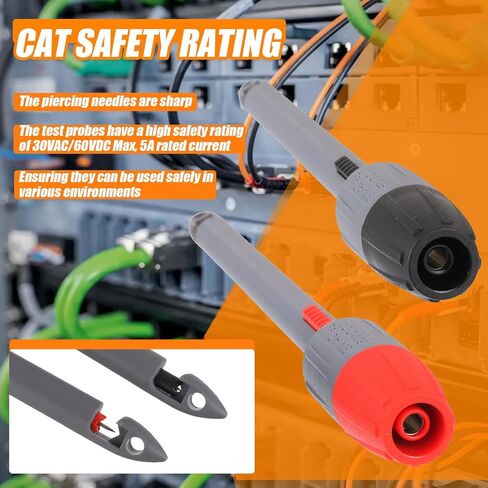 HUAREW Heavy Duty Wire Piercing Probe Insulation Piercing Clip Set with 4mm Push Banana Plug for Multimeter Test Leads Multi Testers Needle Accessories in Saudi Arabia