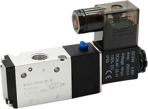 3 منفذ منفذ 2 موضع 3V210-08 صمام الملف اللولبي للهواء الهوائي صمام مغناطيسي للتحكم الكهربائي بالغاز DC12V DC24V AC110V AC220V 1 قطعة (تركيبات PC 4 مم، AC220) in Kuwait