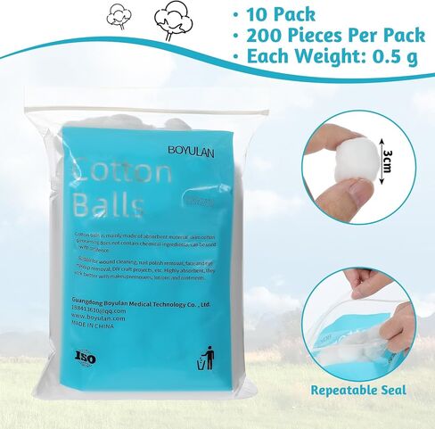 2000pcs Soft Cotton Balls Bulk Medium Cotton Ball for Absorbent Multipurpose Nail Polish Remover Makeup Remover for Facial Ears Crafting Cleaning Skin Applying Lotion Pet Care in Saudi Arabia