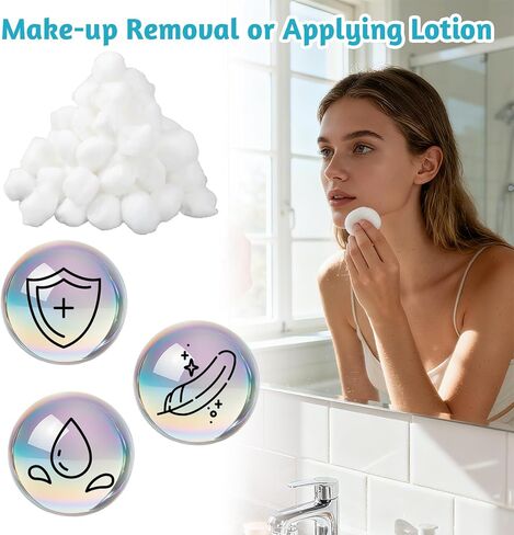 2000pcs Soft Cotton Balls Bulk Medium Cotton Ball for Absorbent Multipurpose Nail Polish Remover Makeup Remover for Facial Ears Crafting Cleaning Skin Applying Lotion Pet Care in Saudi Arabia