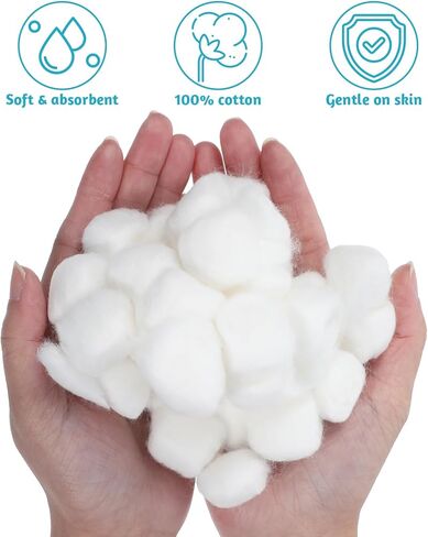 2000pcs Soft Cotton Balls Bulk Medium Cotton Ball for Absorbent Multipurpose Nail Polish Remover Makeup Remover for Facial Ears Crafting Cleaning Skin Applying Lotion Pet Care in Saudi Arabia
