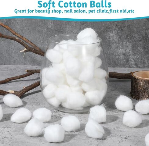 2000pcs Soft Cotton Balls Bulk Medium Cotton Ball for Absorbent Multipurpose Nail Polish Remover Makeup Remover for Facial Ears Crafting Cleaning Skin Applying Lotion Pet Care in Saudi Arabia